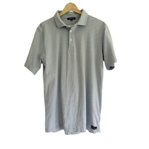 Simply Southern Polo Golf‎ Shirt Mens M Light Blue Stripe